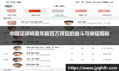 中国足球明星年薪百万背后的奋斗与荣耀揭秘